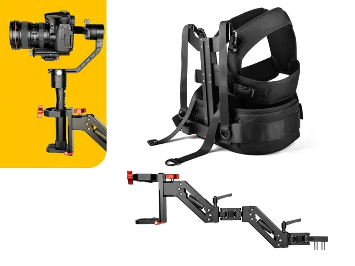(BAZAR) Stützarm mit Weste für Gimbals DJI RS3, RS3Pro, RS3mini, Moza Air 2, Crane 2, Feiyutech – verschiedene Hersteller