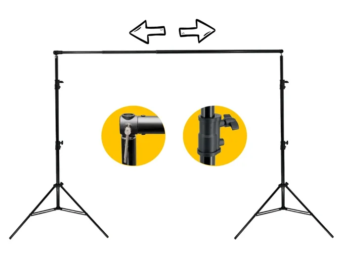 Stabile, verstellbare Konstruktion für Fotohintergrund (3 x 2,9 m)