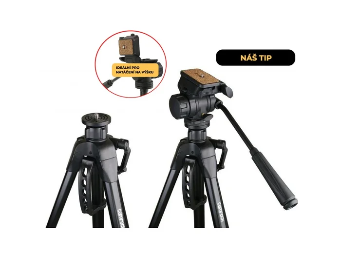 Video-DSLR-Stativ TH70 (schwarz) – 166 cm